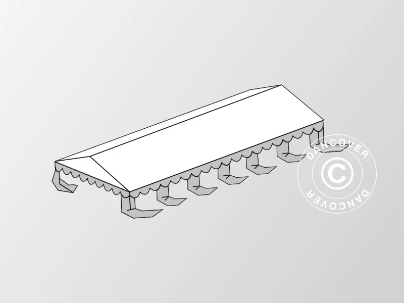 Dachplane für das Partyzelt Exclusive 6x12m PVC, Weiß/Grau