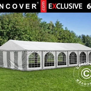 Partyzelt Exclusive 6x12m PVC 900, Grau/Weiß