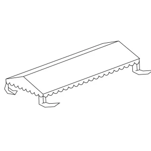 Dachplane für das Partyzelt Plus 6x12m PE, Weiß