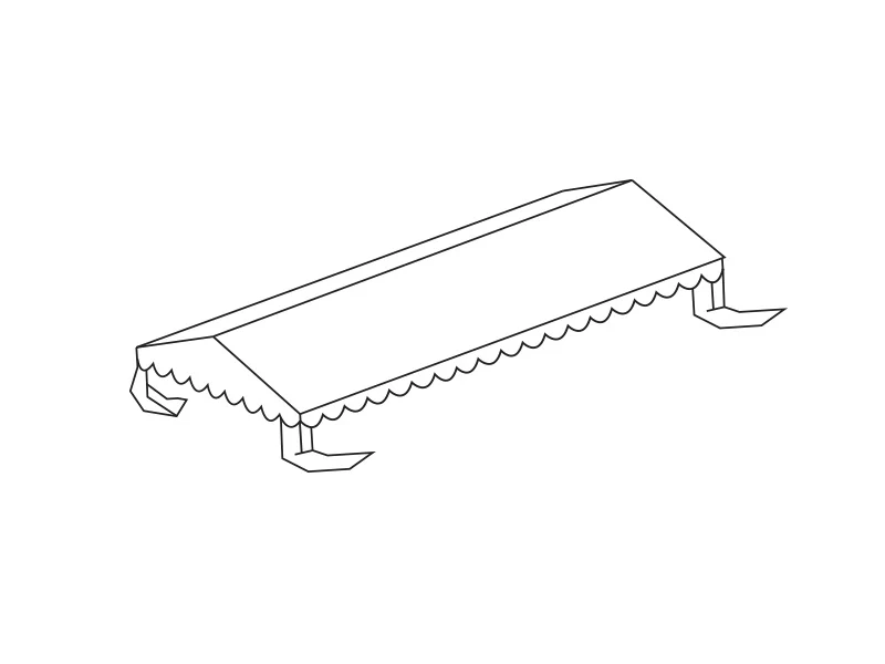 Dachplane für das Partyzelt Plus 6x12m PE, Weiß - Imagen 2