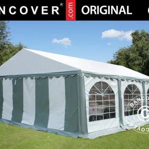 Partyzelt Original 6x6m PVC 900, Grau/Weiß