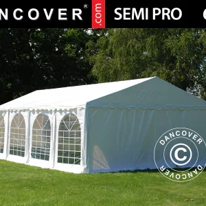 Partyzelt SEMI PRO Plus 6x8m PVC 900, Weiß