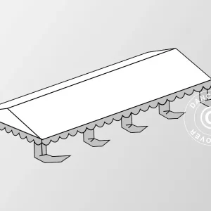 Dachplane für das Partyzelt Original 6x8m PVC, Weiß/Grau