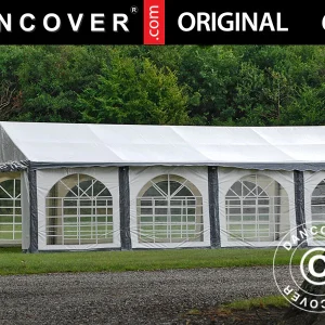 Partyzelt Original 6x8m PVC 900, Grau/Weiß