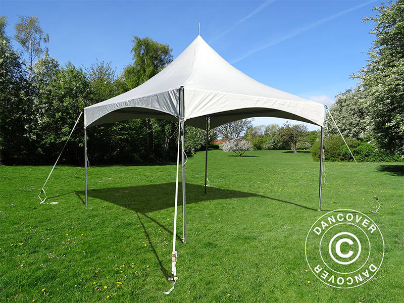Pagoden-Partyzelt PartyZone 3x3m, PVC, weiß - Imagen 5