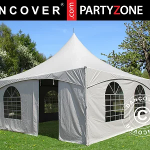 Pagoden-Partyzelt PartyZone 6x6m, PVC, weiß