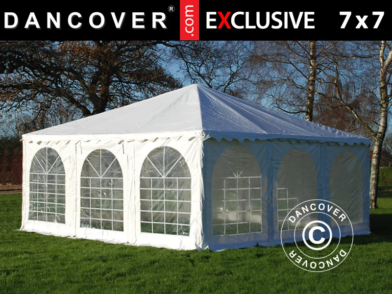 Pagodenzelt Exclusive 7x7m PVC, Weiß - Imagen 2