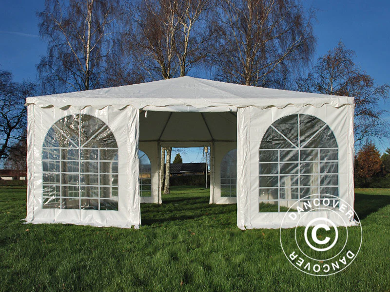 Pagodenzelt Exclusive 7x7m PVC, Weiß - Imagen 3
