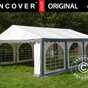 Partyzelt Original 4x6m PVC 900, Grau/Weiß