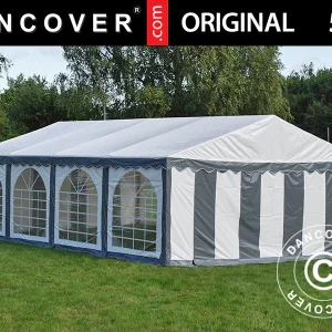Partyzelt Original 5x8m PVC 900, Grau/Weiß