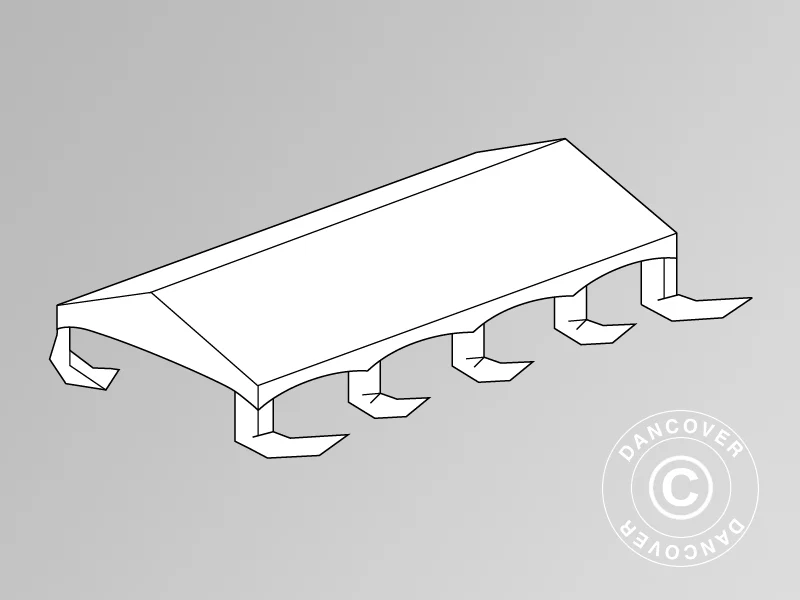 Dachplane für das Partyzelt Original 5x8m PVC, "Arched", Weiß - Imagen 2