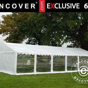 Partyzelt Exclusive 6x12m PVC 900, Weiß, Panorama