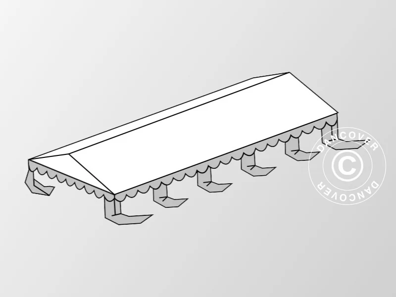 Dachplane für das Partyzelt Original 4x10m PVC, Weiß/Grau - Imagen 2