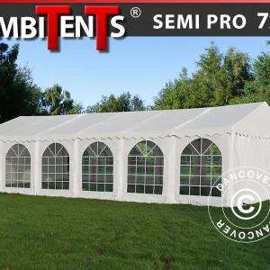 Partyzelt, SEMI PRO Plus CombiTents® 900 7x12m, 4-in-1, Weiß