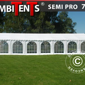 Partyzelt, SEMI PRO Plus CombiTents® 900 7x14m, 5-in-1, Weiß
