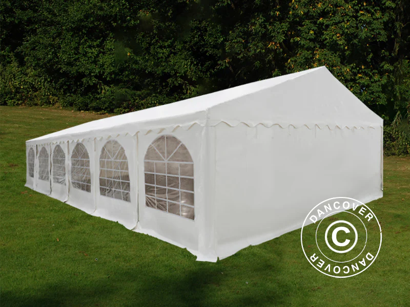 Partyzelt Basic 6x12m PVC 700, Weiß - Imagen 4