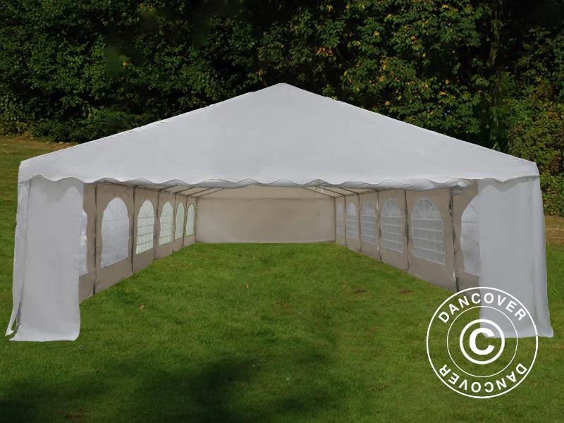 Partyzelt Basic 6x12m PVC 700, Weiß - Imagen 5