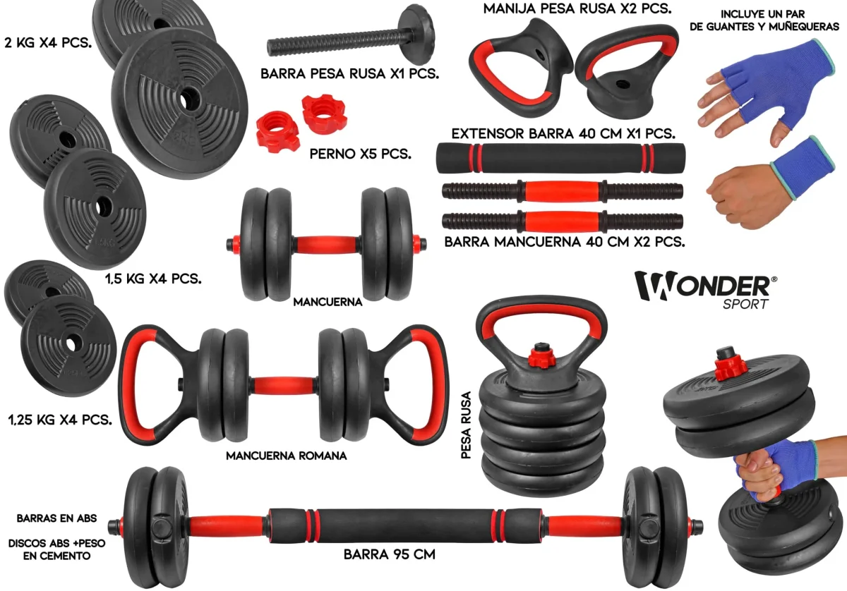 Set de Mancuernas Wonder 20Kg GSP-2992 - Imagen 2