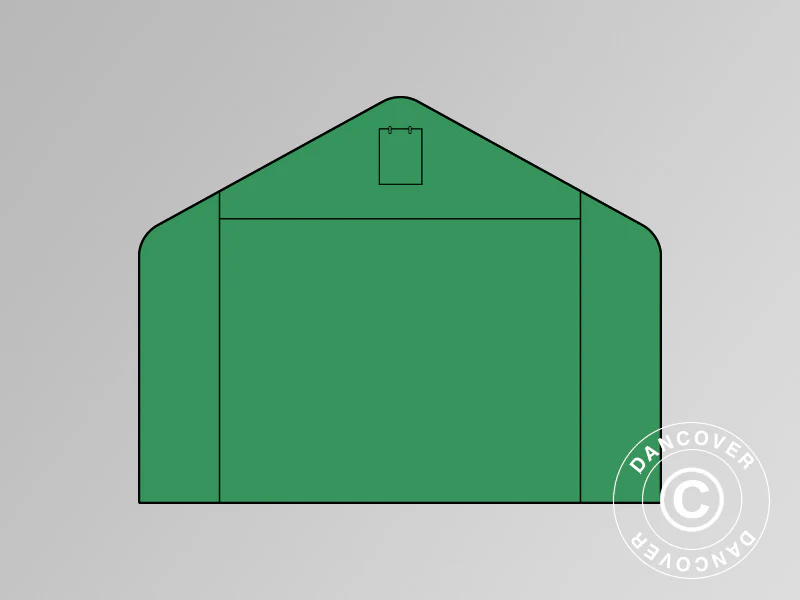 Giebelwand/Tür für Lagerzelt PRO XL 3,5x8m und 3,5x10m PVC, Grün - Imagen 2