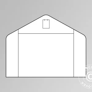 Giebelwand/Tür für Lagerzelt PRO XL 3,5x8m und 3,5x10m PVC, Weiß