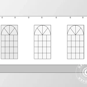 Seitenwand mit Fenster für Partyzelt PLUS 6m, Weiß/Grau