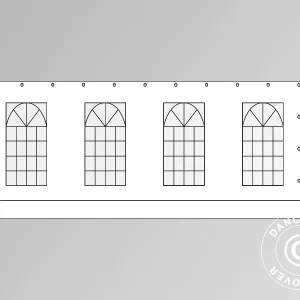 Seitenwand mit Fenster für Partyzelt PLUS 8m, Weiß
