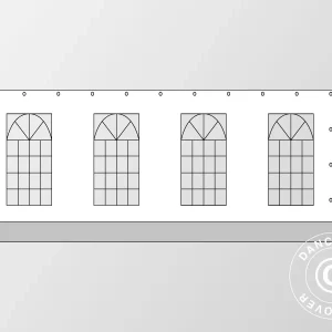 Seitenwand mit Fenster für Partyzelt PLUS 8m, Weiß/Grau