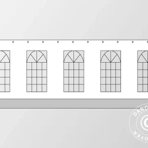 Seitenwand mit Fenster für Partyzelt PLUS 10m, Weiß/Grau