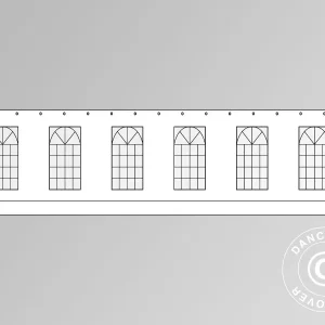 Seitenwand mit Fenster für Partyzelt PLUS 12m, Weiß