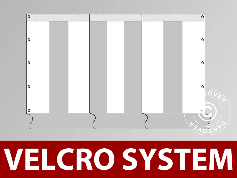 Giebelwand PLUS 4m mit schmaler Tür, Weiß/Grau - Imagen 2