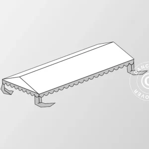 Dachplane für das Partyzelt Plus 5x8m PE, Weiß / Grau