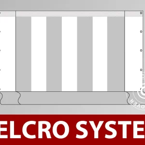 Giebelwand PLUS 5m mit breiter Tür, Weiß/Grau