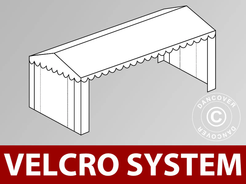 Dachplane mit Klettverschluss für Plus-Partyzelt 5x10m, Weiß - Imagen 2