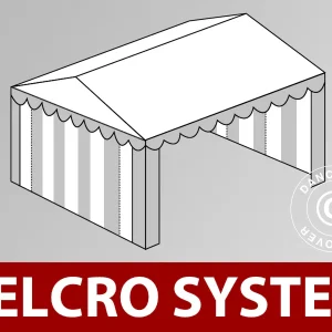 Dachplane mit Klettverschluss für Plus-Partyzelt 4x6m, Weiß/Grau