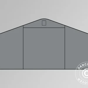 Giebelwand/Tür für Lagerzelt PRO 8x12m PVC, grau