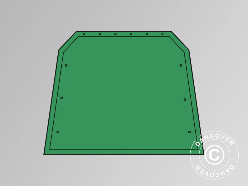 Giebelwand/Tür für Lagerzelt PRO 2,4x3,6m und 2,4x6m PVC, grün - Imagen 2