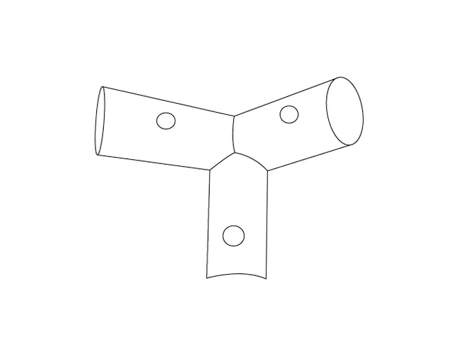 3-Wege-Verbindungsstück, Ø42mm, 110°