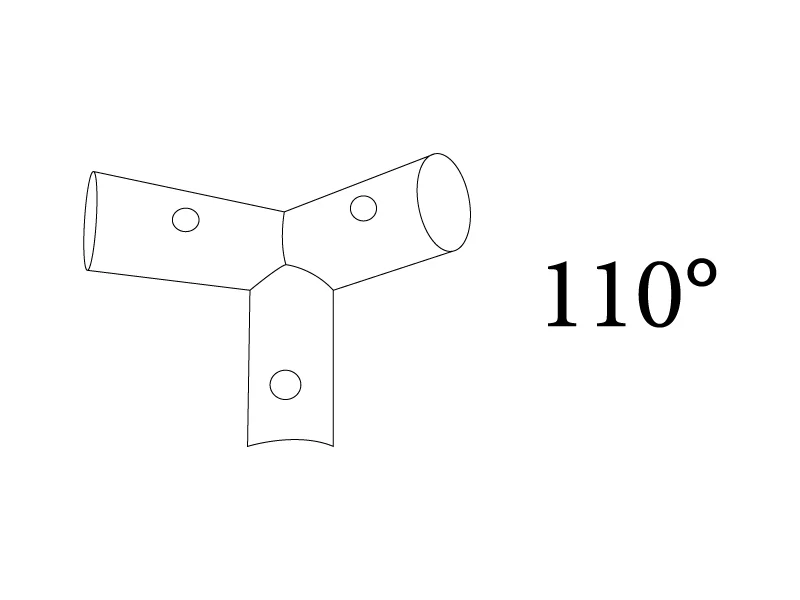 3-Wege-Verbindungsstück, Ø42mm, 110° - Imagen 3