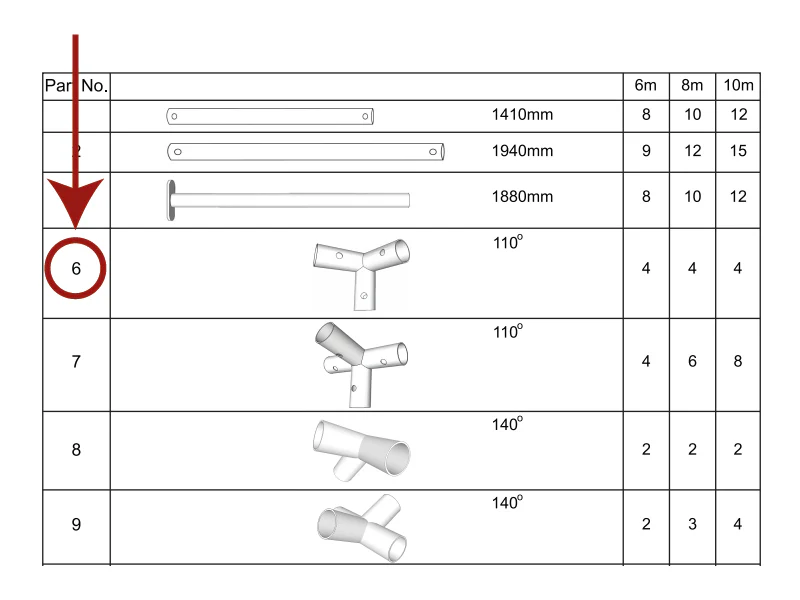 3-Wege-Verbindungsstück, Ø42mm, 110° - Imagen 5