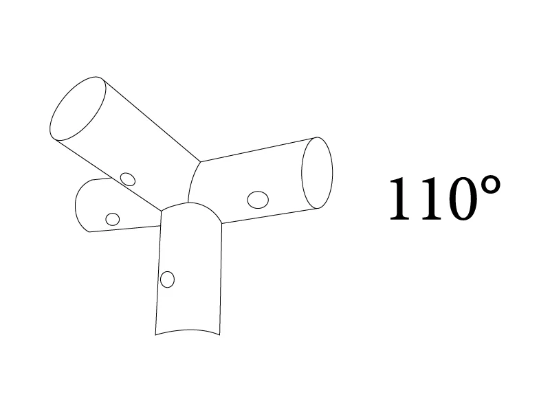 4-Wege-Verbindungsstück, Ø42mm, 110° - Imagen 3
