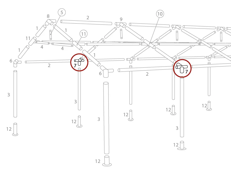 4-Wege-Verbindungsstück, Ø42mm, 110° - Imagen 5