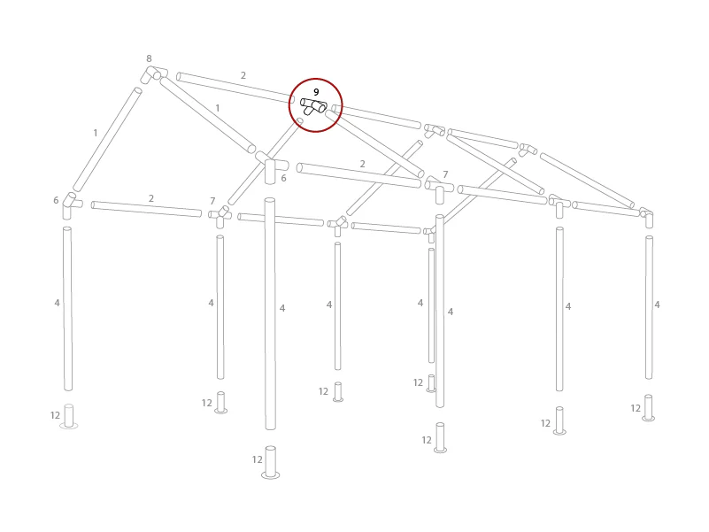 4-Wege-Verbindungsstück, Ø42mm, 140° - Imagen 5
