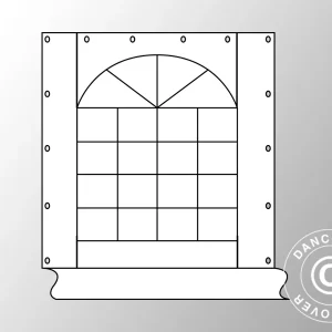 Seitenwand mit Tür für Pagoda Exclusive, PVC, Weiß