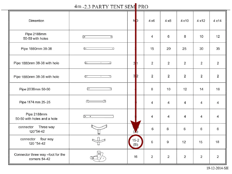4-Wege-Verbindungsstück, Ø42+Ø54mm, 120° - Imagen 4