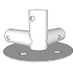3-Wege-Verbindungsstück für Grundrahmen, Ø42+Ø54mm