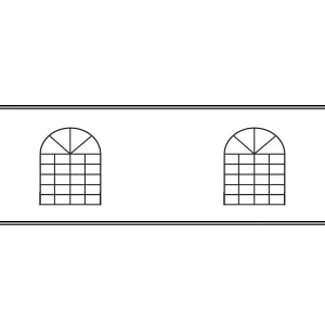 Seitenwand mit Fenster für PartyZone Pagoda, 5m, weiß