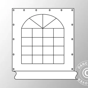 Seitenwand mit Fenster für Pagoda Exclusive 2,5m, PVC, Weiß