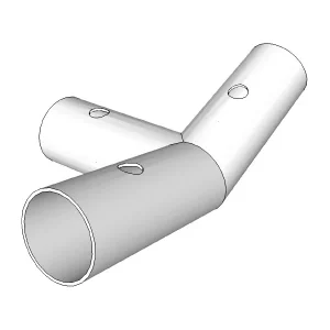 3-Wege-Verbindungsstück, Ø42+Ø54mm,140°