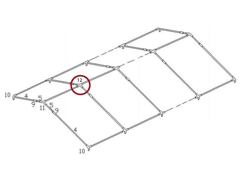 4-Wege-Verbindungsstück, Ø42+Ø54mm, 140° - Imagen 5