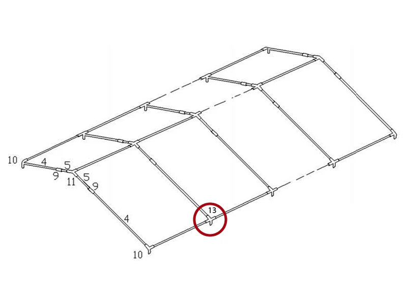 4-Wege-Verbindungsstück, Ø42+Ø54mm, 110° - Imagen 7